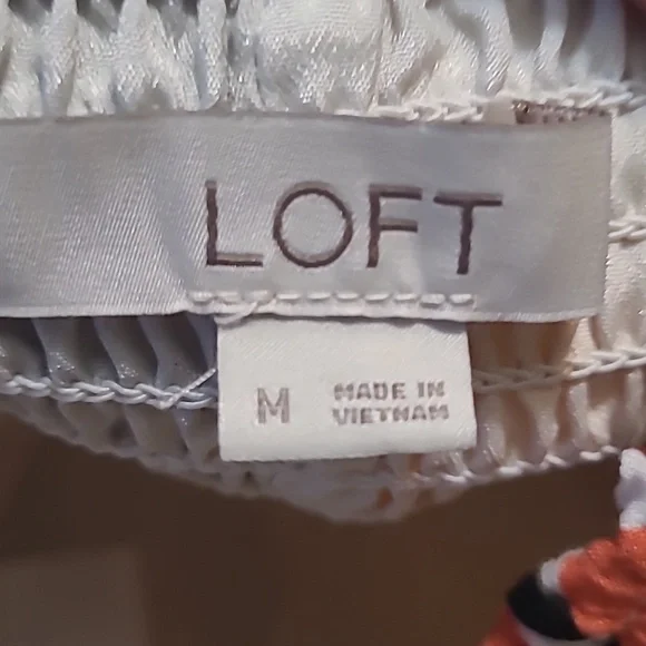 LOFT Botanical Hawaiian Skirt Size M Floral Lined Smocked Waist Mini Women - Picture 3 of 5